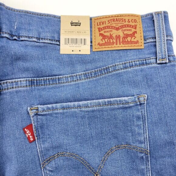 Levi's 312 Jeans Women's 32 SHORT Blue Mid Rise Shaping Slim Stretch Denim NEW - Picture 6 of 14